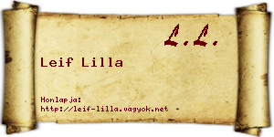 Leif Lilla névjegykártya